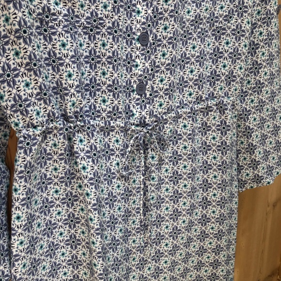 Max Studio Mosaic Blue Printed Drawstring Short Dress Size S - Picture 7 of 11